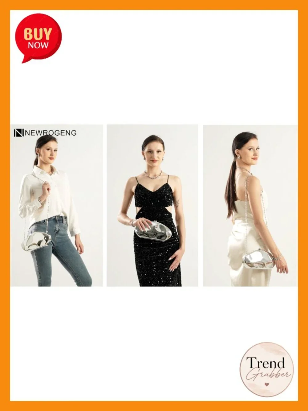 Acrylic Clutch Purse with Chain for Evening Party Wedding Prom